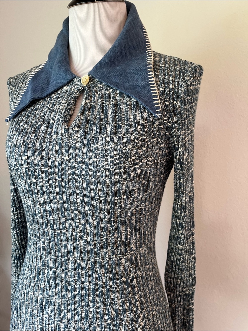 VTg Maick Harold Sweater Dress Size XS Blue 70s 80s